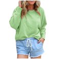 thumbnail image 1 of Birdeem Mode Femmes Décontracté Uni Manches Longues Chandail Chandail en Molleton Blouse Tops, 1 of 5