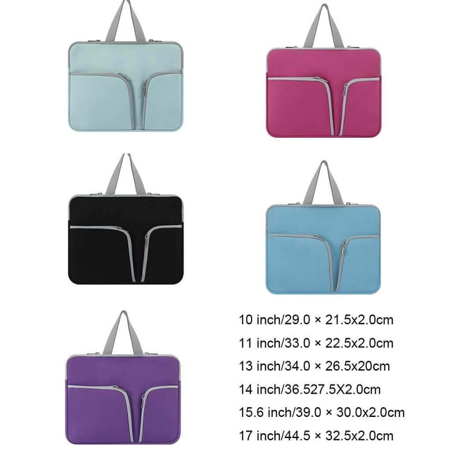 Laptop Sleeve Waterproof Computer Case Portable Bag Pocket Carrier Pouch Protector Reusable Compartments Business Storage Purple 17inch