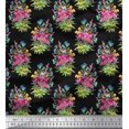 thumbnail image 1 of Soimoi polyester Crepe Fabric Leaves & Floral Print Sewing Fabric Yard 42 Inch Wide, 1 of 3