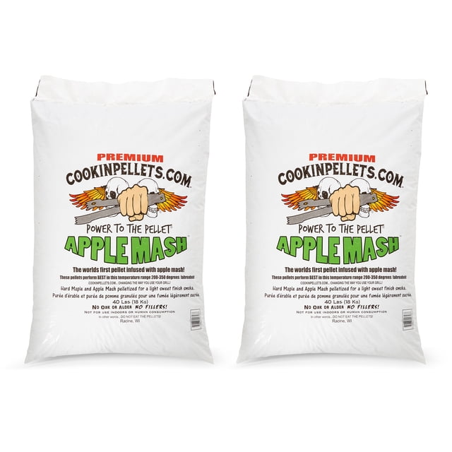CookinPellets Granules de Bois Fumoir à l'Érable Dur en Purée de Pomme de 40 Livres, (Lot de 2)
