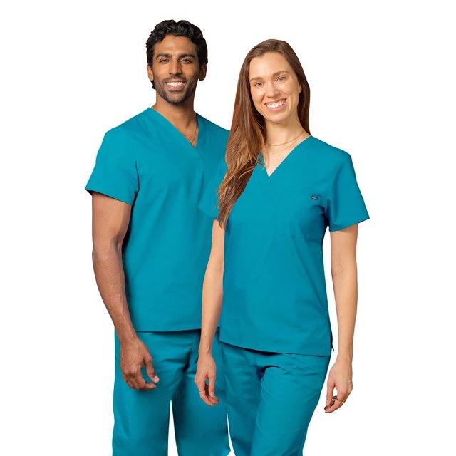 Adar Universal Unisex Scrubs - V Neck Tunic Scrub Top