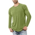 thumbnail image 1 of HAiming Chandails à Manches Longues pour Hommes, Décontractés, Couleur Unie, Col Rond, Chandail à Enfiler, Hauts de Base, Grande Taille, Pyjamas Doux, Vêtements de Détente, 1 of 5