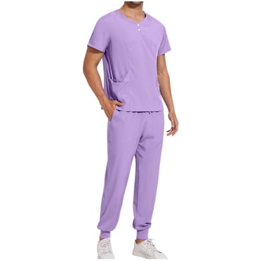 Cameland Sarraus pour Hommes, Sarraus Uniforme Médical Ensemble de Sarraus Médical Haut et Pantalon Ensemble de Sarraus pour Hommes