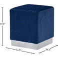 thumbnail image 3 of Meridian Furniture Jax Contemporary Velvet Ottoman/Stool in Navy, 3 of 6