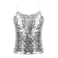 thumbnail image 1 of Rswnyirn Kids Girls Shiny Sequins Tank Top Hip Hop Modern Latin Dance Stage Performance Crop Top White 16, 1 of 7