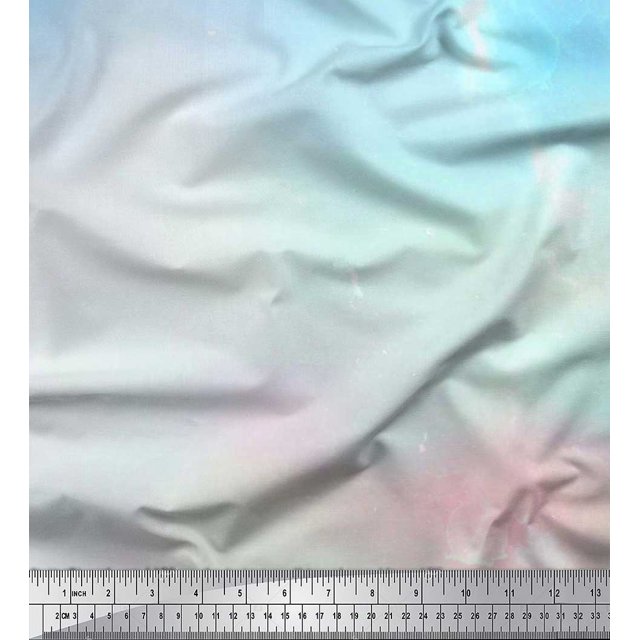 Soimoi Polyester Crepe Fabric Summer Tie-Dye Printed Fabric 1 Yard 52 Inch Wide