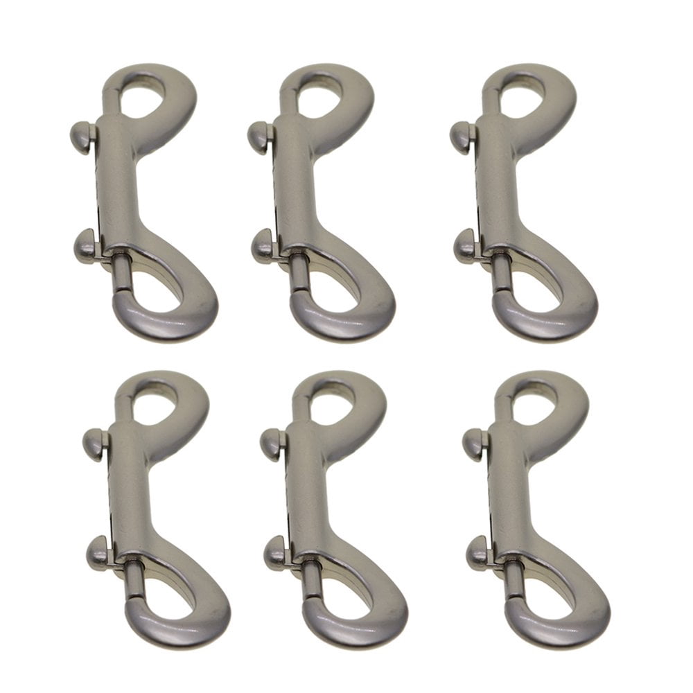 6 Pieces Snaps Portable Detachable Heavy Duty Double Heads Clasp Hook Indoor Outdoor Key Chain Wire Buckles