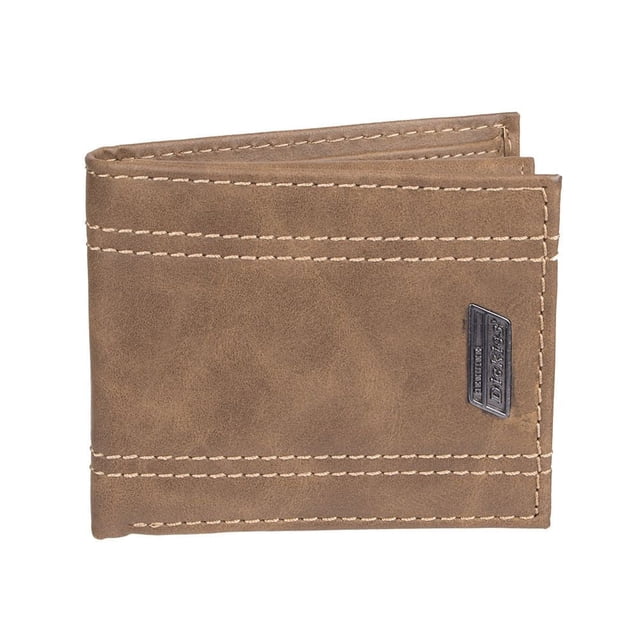 Genuine Dickies Men's Passcase Tan Leather Wallet