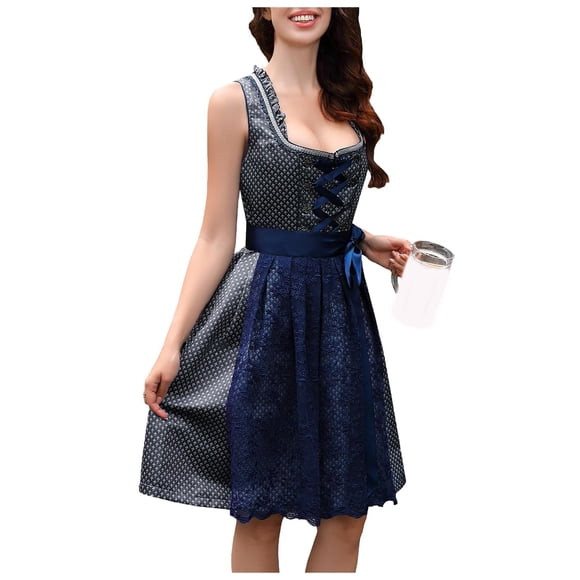 WILLBEST Women Dress Women Octoberfest Dirndl Dress Traditional German Festival