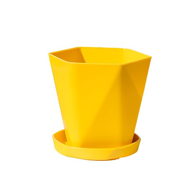 facefd Flowerpot Gardening Base Container Garden Ornament Multiple Colors Plant Planter Practical Portable Fashionable White Yellow