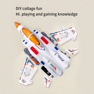 2 in 1 Aeroplane Robot Toy for Boys and Girls Light and Sounds Realistic Christmas Gifts for Kids