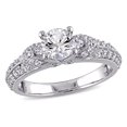 thumbnail image 1 of Miabella Created White Sapphire Engagement Ring in Sterling Silver, 1 of 2