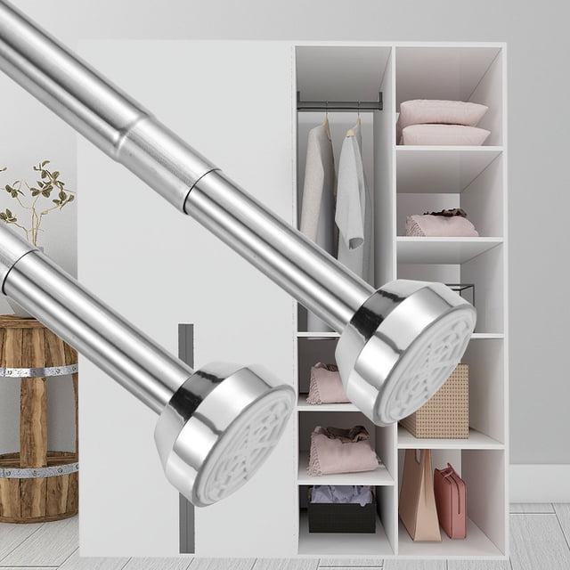 Heavy-Duty Stainless Steel Telescopic Rod - Multi-Purpose Extendable Curtain/Clothes/Shower Rod with Thickened Design, No Drilling Required, Adjustable Length 55-80cm, Factory Direct Sale for