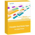 thumbnail image 1 of Gwybkq Premium Printable Vinyl for Inkjet Printer 150 Matte Sticker Papers 8.5â€™â€™x11â€™â€™ Waterproof White Labels Decal Paper for Cricut, 1 of 4