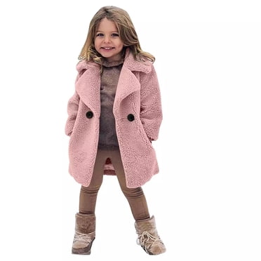 matoen Toddler Kids Girls Fleece Jacket Coat Fall Winter Warm Coat Outerwear Jacket