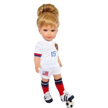 Tenue de Soccer Blanche pour Poupées Fille et Garçon de 18 Pouces