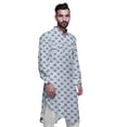 thumbnail image 3 of Atasi Kurta Traditionnel en Rayonne Imprimée à Col Mandarin pour Hommes Chemise Décontractée, 3 of 6