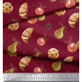 thumbnail image 3 of Soimoi Red Modal Satin Fabric Cookies & Oranament Christmas Print Fabric by the Yard 42 Inch Wide, 3 of 5