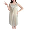 thumbnail image 1 of Kcodviy Robe Décontractée Unie pour Femmes Chemise de Nuit en Coton pour Femmes Sans Manches Col Rond Chemise de Nuit en Dentelle Lot Robe à Empiècements Chandail Ample Chemises de Nuit pour Femmes Robe, 1 of 6