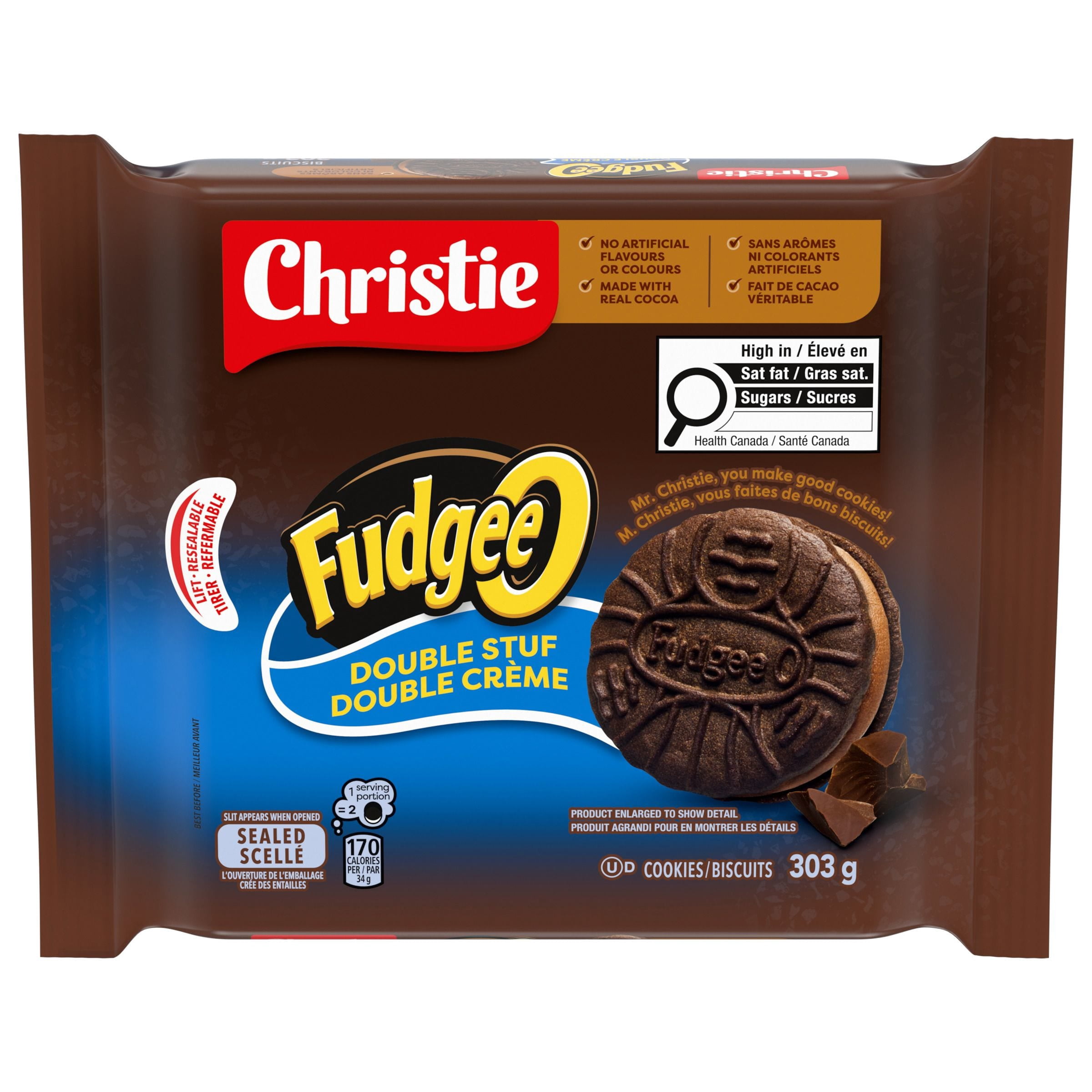 Fudgee-O Double Stuf Crème Filled Sandwich Cookies