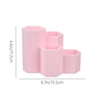 thumbnail image 3 of Multifunctional Organizer Desk Caddy with Compartments, Durable Plastic Office Accessory Tray for Pens Brushes, Portable Countertop Storage for Home Office Bathroom School Art Supplies, Pink, 3 of 7