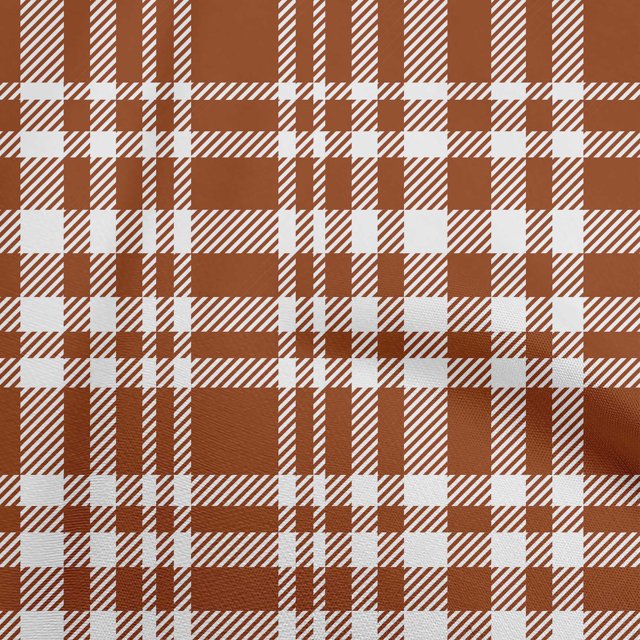 oneOone Cotton Flex Brown Fabric Check Sewing Craft Projects Fabric Prints By Yard 40 Inch Wide