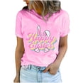thumbnail image 2 of EGNMCR Chandail de Pâques à Manches Courtes pour Femmes, Imprimé de Pâques, T-shirt à Col Rond pour Femmes, Mode et Confortable, Haut pour Femmes, Haut/chemise à Manches Courtes à Col Rond, T-Shirts pour Femmes, 2 of 7