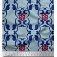 thumbnail image 1 of Soimoi Rayon Fabric Floral & Filigree Damask Printed Fabric 1 Yard 56 Inch Wide, 1 of 3