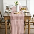 thumbnail image 4 of Dusty Rose Gauze Table Runner 120 Inch 10FT, Seasonal Sheer Chiffon Cheesecloth Kitchen Dining Holiday Birthday Table Decor for Home Party, 4 of 8