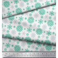 thumbnail image 3 of Soimoi Velvet Fabric Snowflake Artistic Printed Fabric 1 Yard 58 Inch Wide, 3 of 3