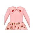 thumbnail image 4 of Robe Fille Rose Fraise Jupe à Sequins Applique Nœud Manches Longues 4 Ans, 4 of 6
