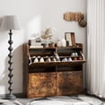 thumbnail image 2 of HOMCOM 4 Flip Drawer Shoe Cabinet, Slim Shoe Storage Cabinet, Rustic Brown, 2 of 10