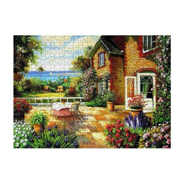EQWLJWE Puzzle Toys Sea View Villa 1000 Large Adult And Children's Puzzle Festival Gift Virtual Puzzle Christmas