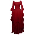 thumbnail image 1 of Yourumao Gothic Dresses for Women Renaissance Retro Solid Dress Plus Size Off Shoulder Maxi Dress Flared Sleeve Cosplay Costume Fall Winter Medieval Court Dress, 1 of 6