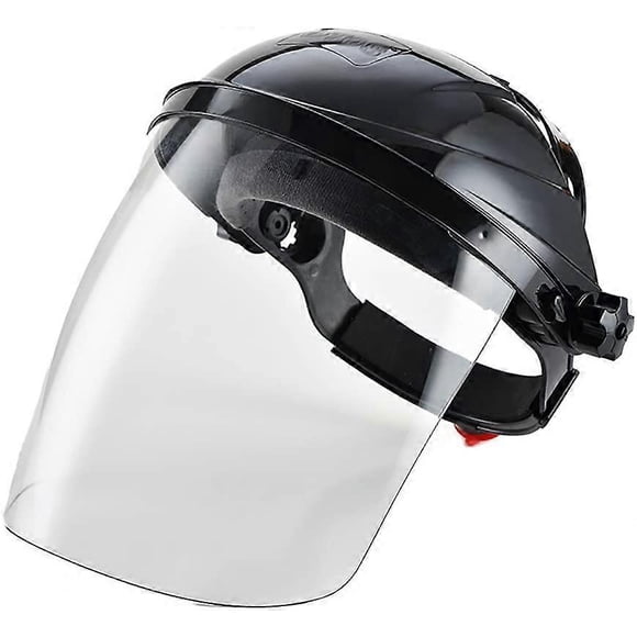 Masque de Sécurité Transparent Ajustable pour le Visage, Visière, Écran, Casque, Anti-Rayures, Anti-Éclaboussures, Protection des Yeux, Noir