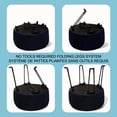 thumbnail image 2 of Plush Blue Velvet Round Ottoman – Compact Modern Footstool with Black Metal Hairpin Legs, 2 of 7