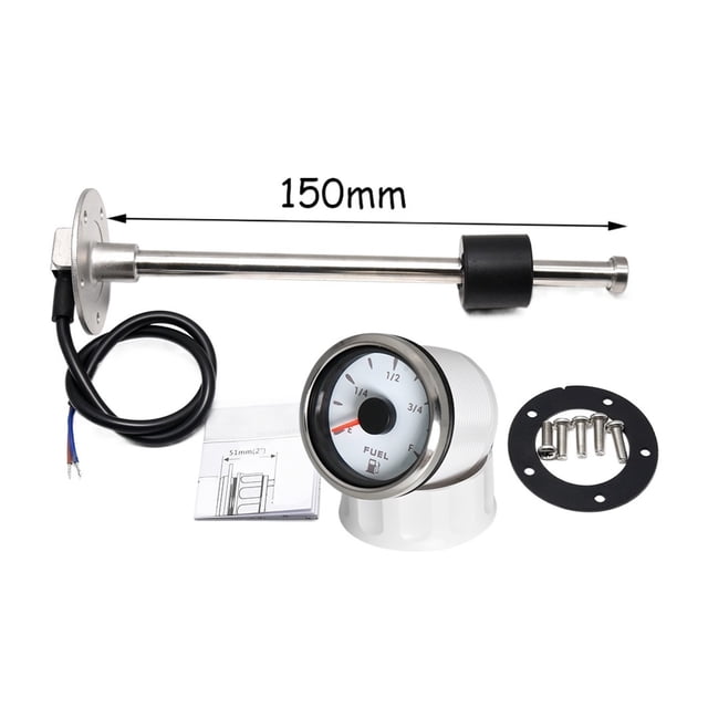240-33 Fuel Float Sensor With 52mm Fuel Level Gauge 7 Color LED Oil Tank Level Indicator For Marine Boat Car Truck Empty To Ful ,Suits Most Tanks