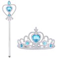 thumbnail image 1 of Princess ELSA The Snow Queen Dress Up Accessories - 2 Piece Gift Set With Rhinestone Crown Magic Wand Blue, 1 of 7