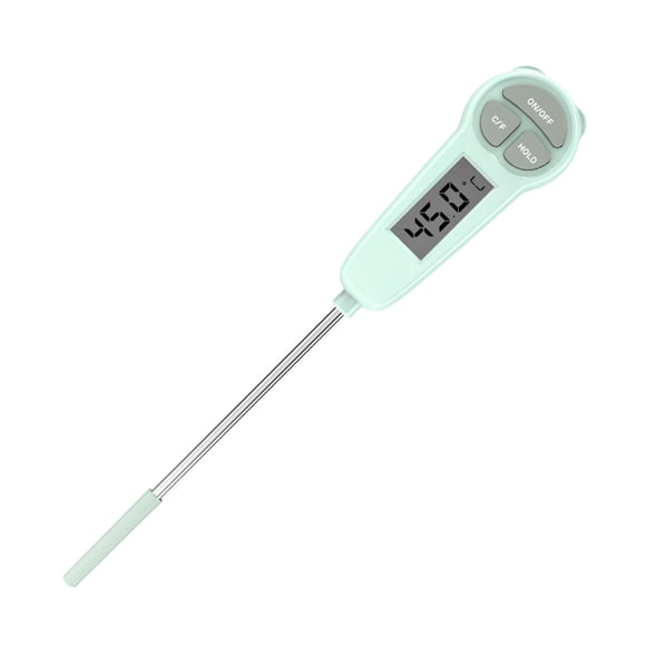 Thermomètre Alimentaire Numérique Vert Lecture Instantanée Thermomètre de Cuisine Sonde en Acier Inoxydable Thermomètre Mesure en 2 Secondes -58 à 572 Degrés Fahrenheit Thermomètre Électronique Portable