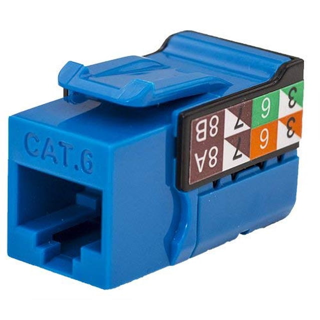 CAT6 RJ45 Keystone Jack, Série V-Max - Couleur Bleue - (50 pack)