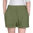 thumbnail image 1 of Girls Summer Linen Shorts Kids Casual Drawstring Elastic Waist Beach Short Pants With Pockets, 1 of 6