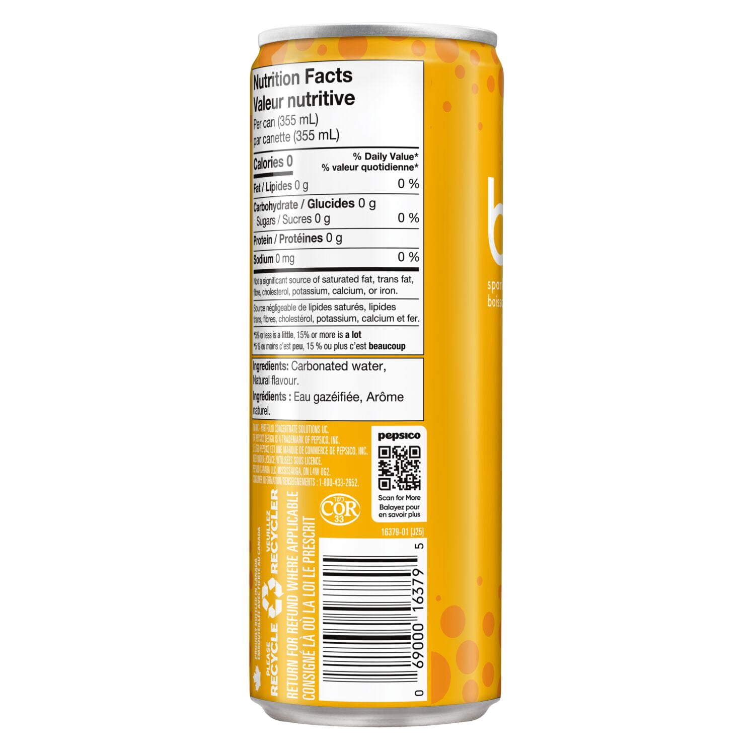 Bubly Mango 355 ml Sleek Can