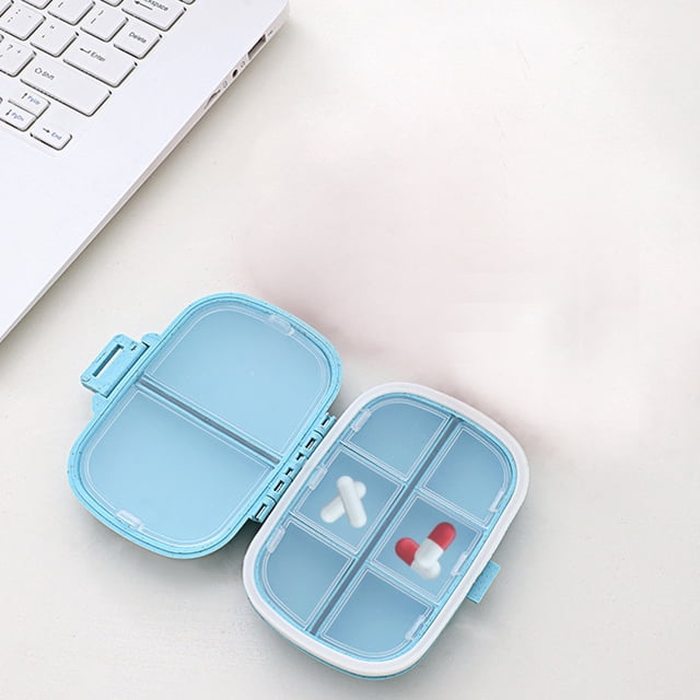 LSLJS Travel Pills Organizer 8 Compartments Daily Pills Case Pills Box for Pocket Purse Portable Container Organizer