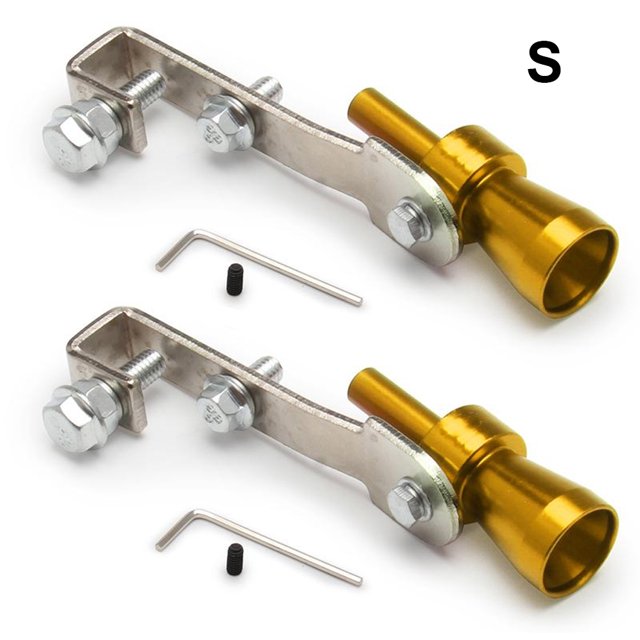 Baohd 2 Valves Anti-Bruit Sifflet Roue de Ver Superchargeur Embout Sonore Voiture Argentsifflet Bas Accessoires de Simulateur de Roue Doré S