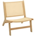 thumbnail image 1 of HOMCOM Rattan Accent Chair with Rubber Wood Frame for Bedroom, Natural, 1 of 10