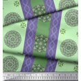 thumbnail image 3 of Soimoi polyester Crepe Fabric Stripe & Mandala Decorative Print Fabric by Yard 52 Inch Wide, 3 of 3