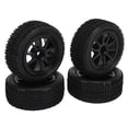 thumbnail image 4 of Replacement RC Tires, Black 4Pcs 1/16 Scale RC Car Tires Flexible Driving Strong Cushioning  For Remote Control Model, 4 of 8
