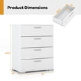 thumbnail image 3 of Costway 4 Drawer Storage Cabinet with Metal Legs & Handles Anti-Toppling Devices White, 3 of 10
