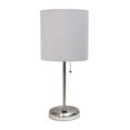 thumbnail image 1 of LimeLights Stick Lamp with USB charging port and Fabric Shade, 1 of 7