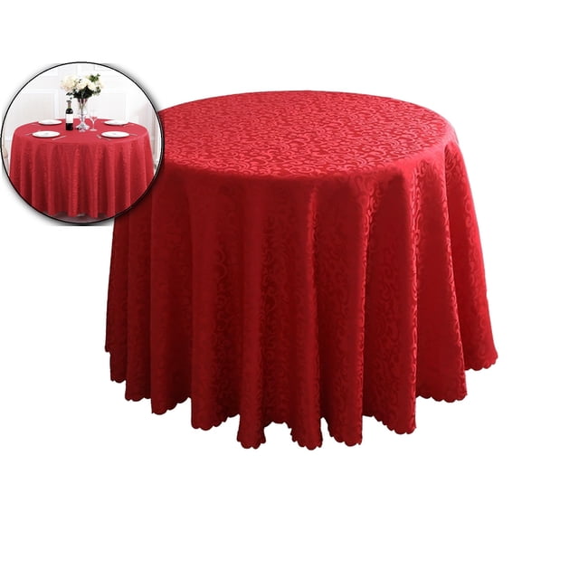 Round Tablecloth 70 Inch - Cotton Polyester, Wrinkle/Fade Resistant, Reusable - Jacquard Table Cloth - 1PC Circle Table Cover for Dining, Wedding & Birthday Party